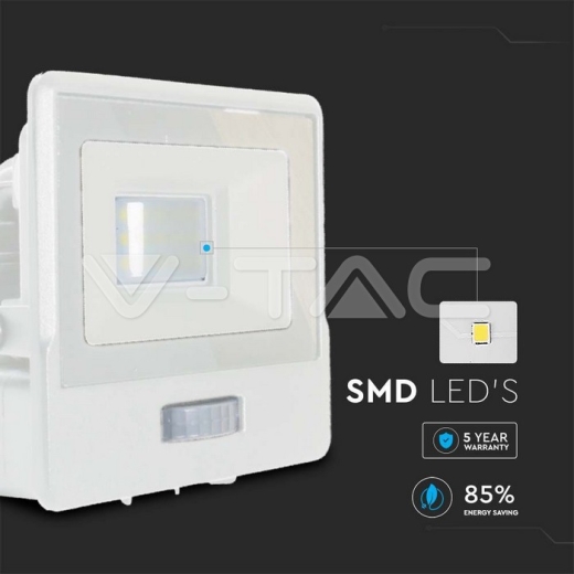 Proyector LED 10W PIR Sensor SAMSUNG Chip Cuerpo Blanco 4000K - 3