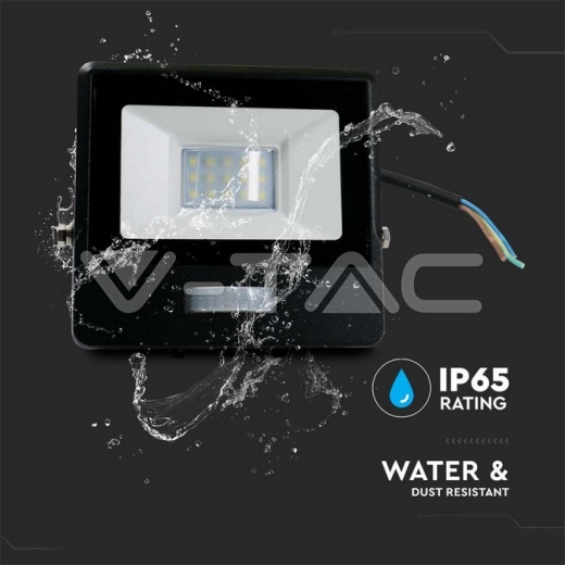 10W LED PIR Sensor Floodlight SAMSUNG Chip Black Body 6400K 1M Cable - 7
