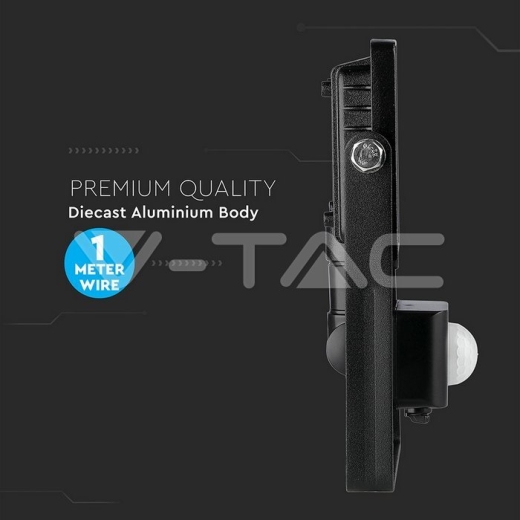 10W LED Sensor Floodlight SAMSUNG Chip Cut-OFF Function Black Body 4000K - 11