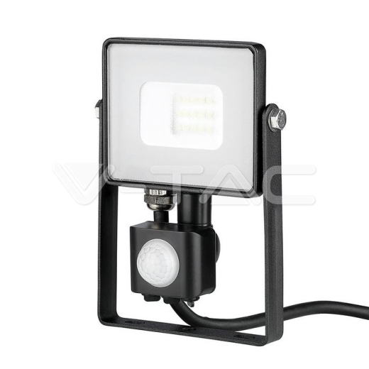 10W LED Sensor Floodlight SAMSUNG Chip Cut-OFF Function Black Body 4000K - 1