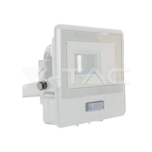 10W LED PIR Sensor Floodlight SAMSUNG Chip White Body 6500K - 1