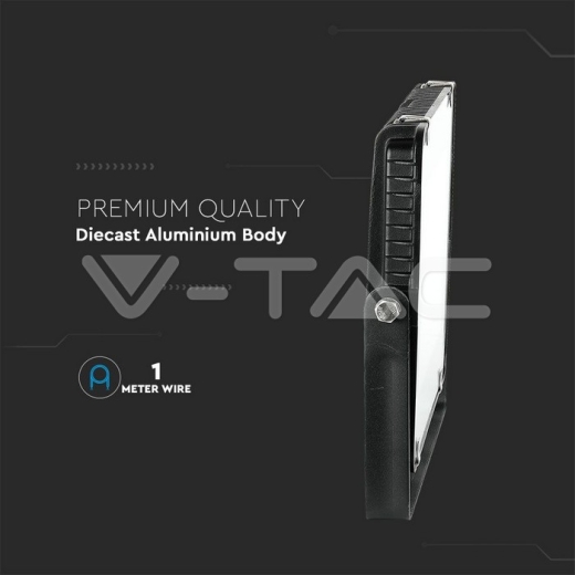 150W LED Floodlight SMD SAMSUNG Chip Slim Black Body 4000K - 10