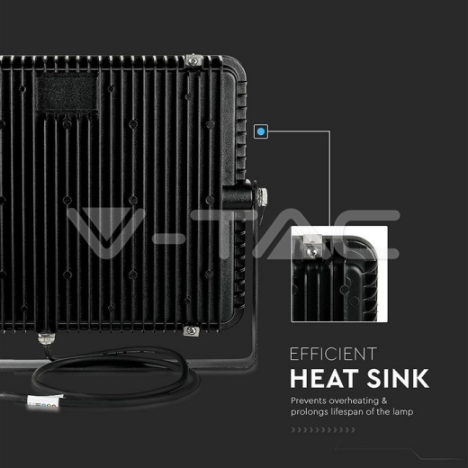 150W LED Floodlight SMD SAMSUNG Chip Slim Black Body 4000K - 7