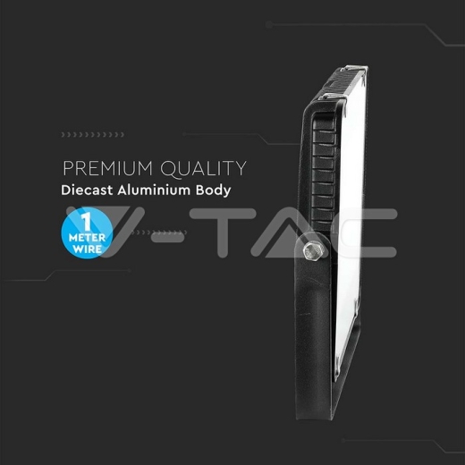 150W LED Floodlight SMD SAMSUNG Chip Slim Black Body 6500K - 10