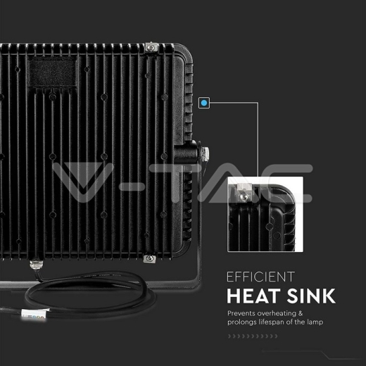 150W LED Floodlight SMD SAMSUNG Chip Slim Black Body 6500K - 7