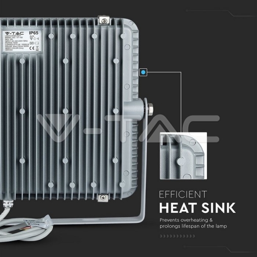 150W LED Floodlight SMD SAMSUNG Chip Slim Grey Body 6400K - 7