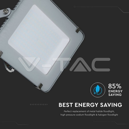 150W LED Floodlight SMD SAMSUNG Chip Slim Grey Body 6400K - 8