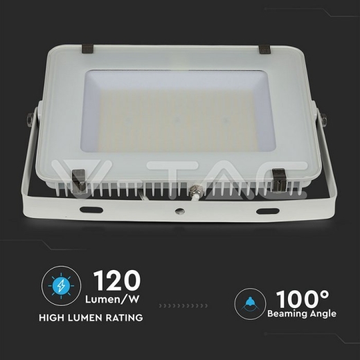 150W LED Floodlight SMD SAMSUNG Chip Slim White Body 6400K 120 lm/Watt - 12