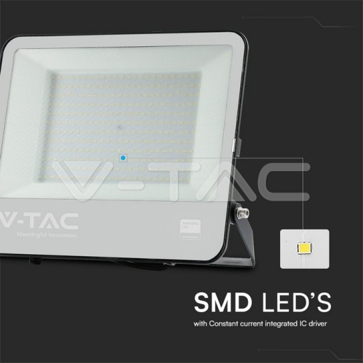 200W LED Floodlight SMD SAMSUNG Chip 1m Wire Black Body Grey Frosted Glass 6500K - 2