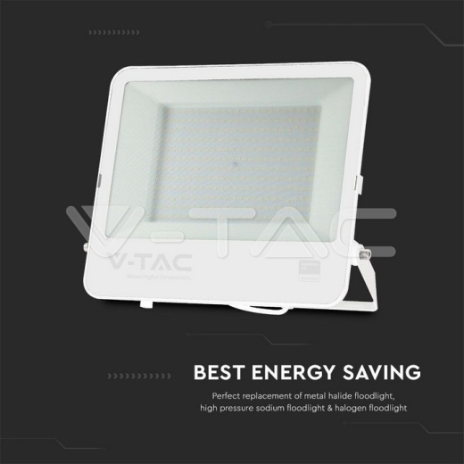 200W LED Floodlight SMD SAMSUNG Chip 1m White White Body White Frosted Glass 6400K - 4