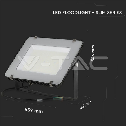 200W LED Floodlight SMD SAMSUNG Chip Slim Black Body 6500K - 13