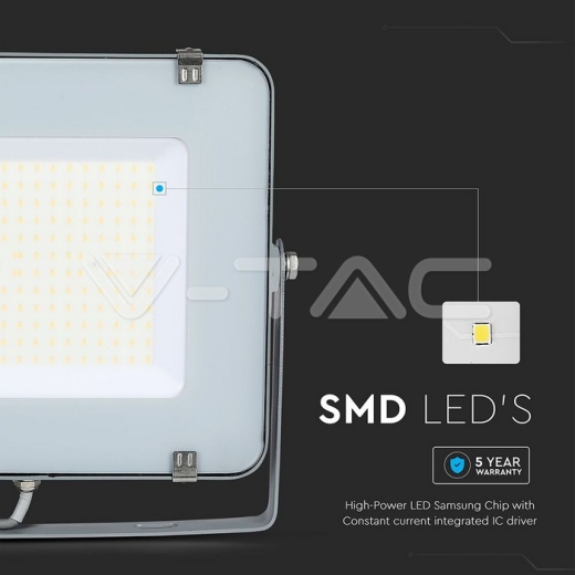 200W LED Floodlight SMD SAMSUNG Chip Slim Grey Body 4000K - 7