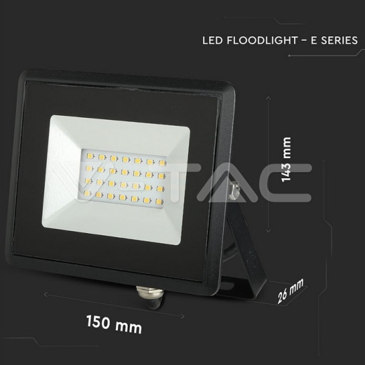 20W LED Floodlight SMD E-Series Black Body Red IP65 - 13