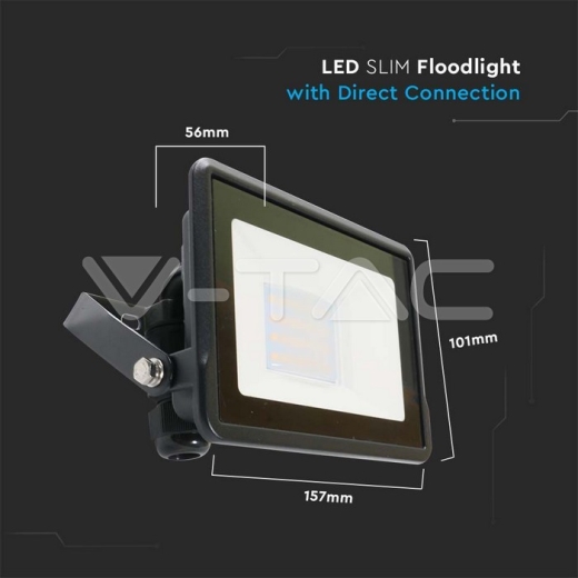 Proyector LED 20W SAMSUNG Chip Cuerpo Negro 4000K - 11