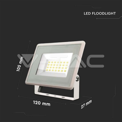 Proyector LED 20W SMD cuerpo blanco 3000K - 7