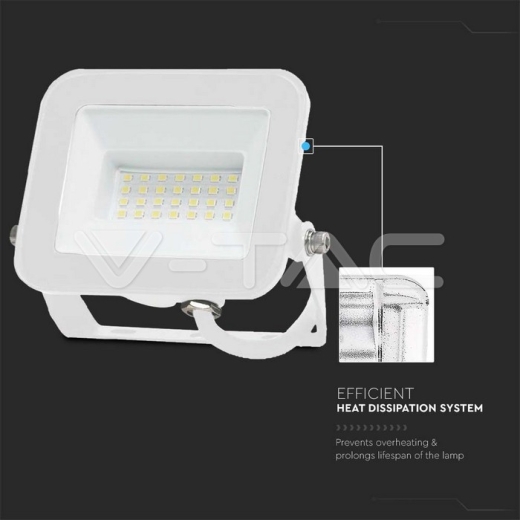 20W LED Floodlight SMD SAMSUNG Chip PRO-S White Body 3000K - 3