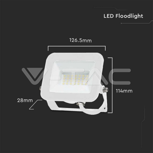 20W LED Floodlight SMD SAMSUNG Chip PRO-S White Body 3000K - 7
