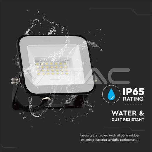 20W LED Floodlight SMD SAMSUNG Chip PRO-S Black Body 6500K - 5