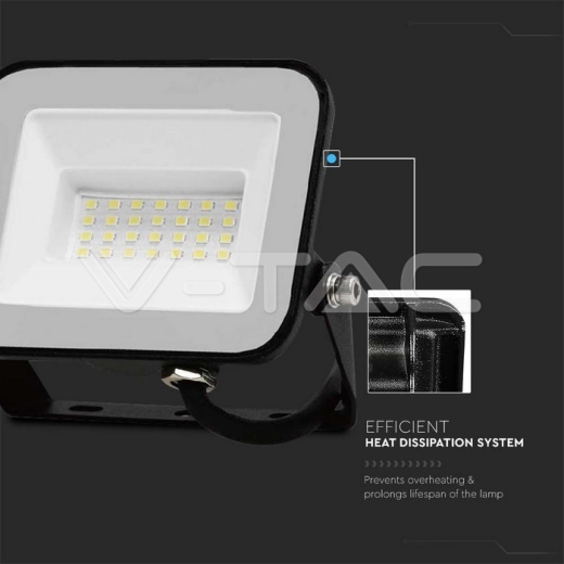 20W LED Floodlight SMD SAMSUNG Chip PRO-S Black Body 3000K - 3