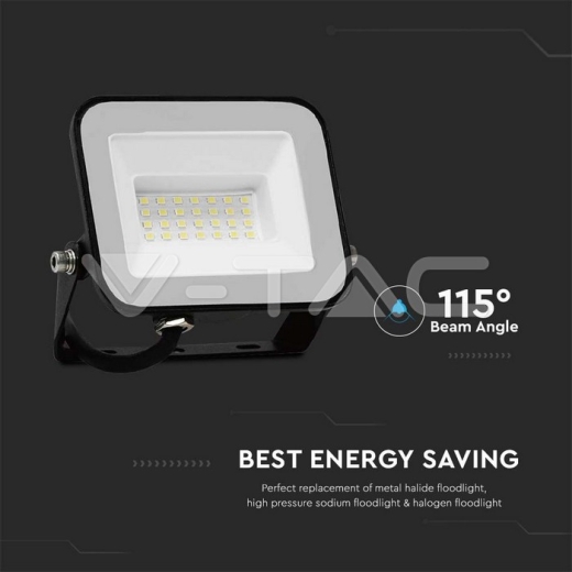 20W LED Floodlight SMD SAMSUNG Chip PRO-S Black Body 3000K - 4