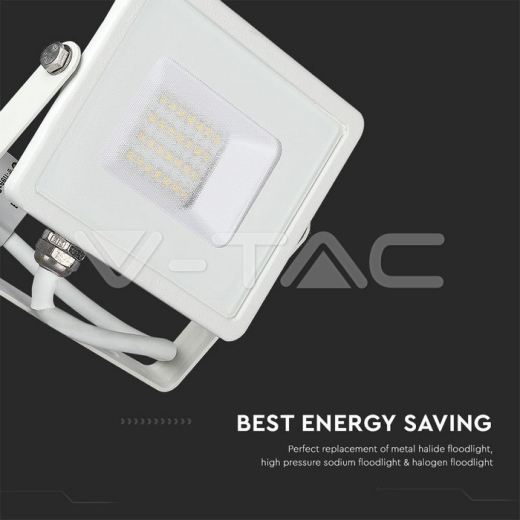 Proyector LED 20W SMD SAMSUNG CHIP Cuerpo Blanco 3000K - 7