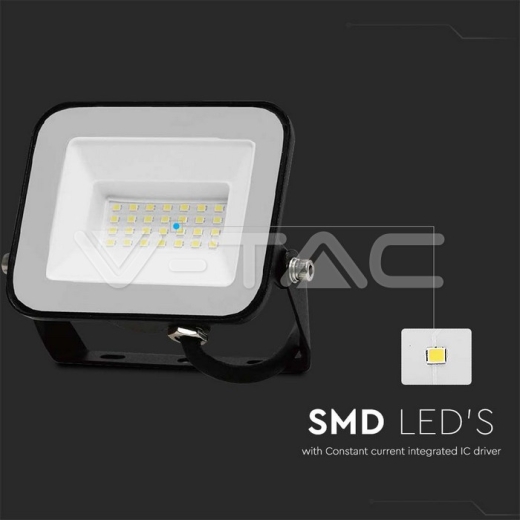 20W LED Floodlight SMD SAMSUNG Chip PRO-S Black Body 4000K - 2