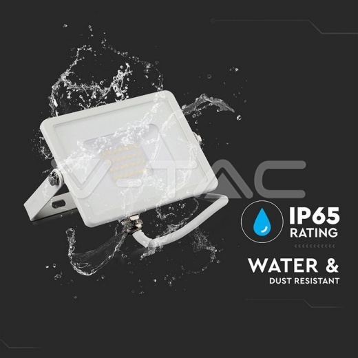 20W LED Floodlight SMD SAMSUNG Chip Slim White Body 4000K - 9