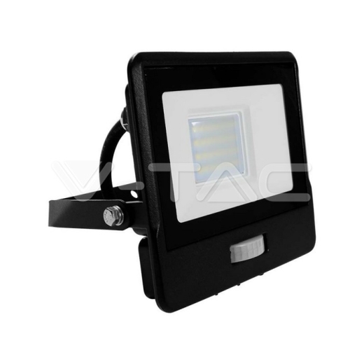 20W LED PIR Sensor Floodlight SAMSUNG Chip Black Body 4000K 1M Cable - 1