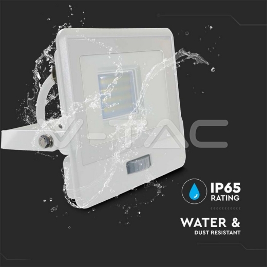 20W LED PIR Sensor Floodlight SAMSUNG Chip White Body 3000K 1M Cable - 6