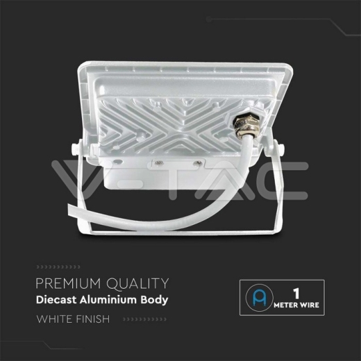 20W LED PIR Sensor Floodlight SAMSUNG Chip White Body 3000K 1M Cable - 7