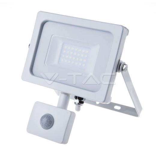 20W LED Sensor Floodlight SAMSUNG Chip Cut-OFF Function White Body 6400K - 1
