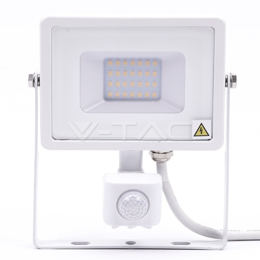 20W LED Sensor Floodlight SAMSUNG Chip Cut-OFF Function White Body 6400K - 2