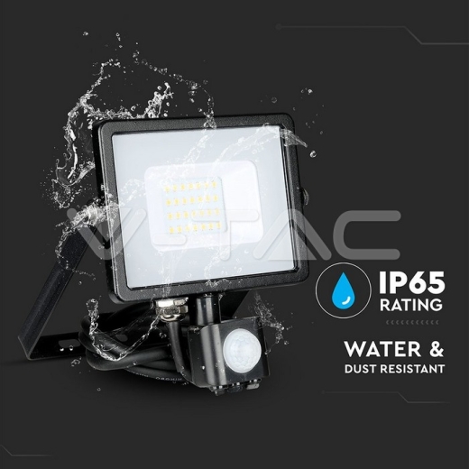 Proyector de LED 20W Sensor SAMSUNG Chip Cuerpo negro 4000K - 9