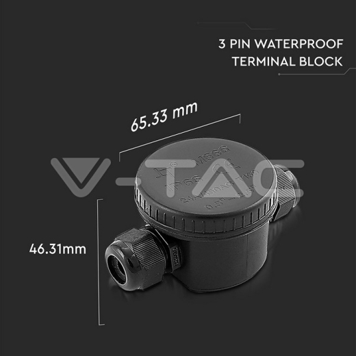 3 PIN Terminal Block Black 5-9mm - 7