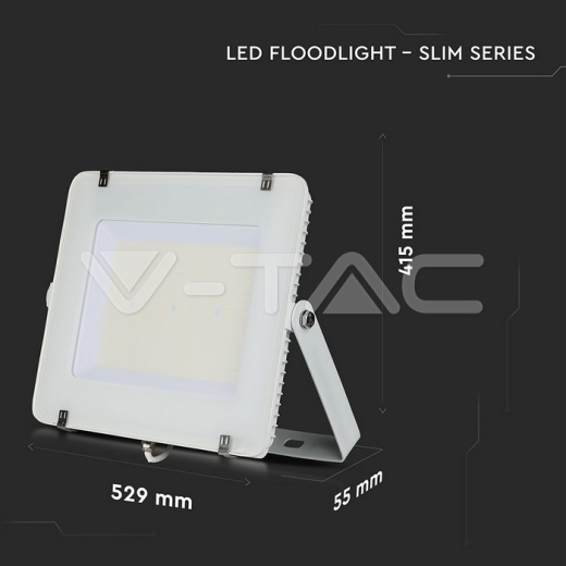 300W LED Floodlight SMD SAMSUNG Chip Slim White Body 4000K - 12