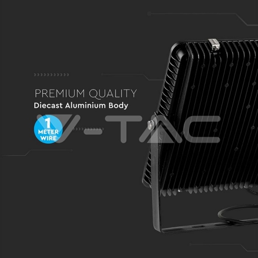 300W LED Floodlight SMD SAMSUNG Chip Slim Black Body 4000K - 10