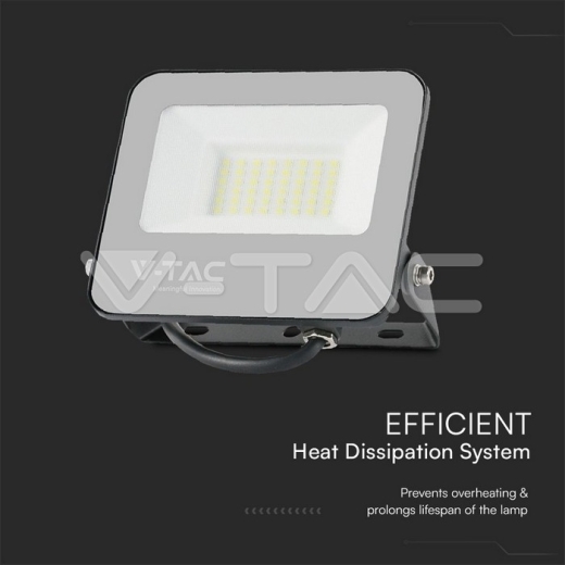 30W LED Floodlight 6500K Black Body Grey Glass 160lm/W 5yrs Warranty - 3