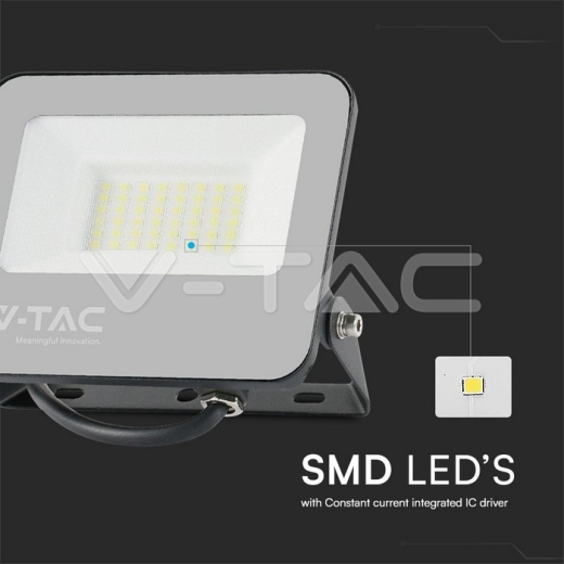 Foco Proyector 30W RGB+Cristal Esmerilado Blanco Cuerpo Negro con Controlador IP65 - 7