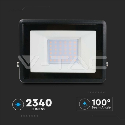 30W LED Floodlight SAMSUNG Chip Black Body 6400K - 10