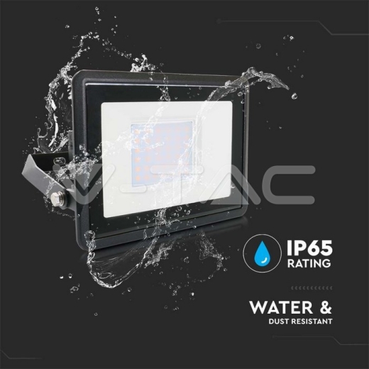 30W LED Floodlight SAMSUNG Chip Black Body 6400K - 8