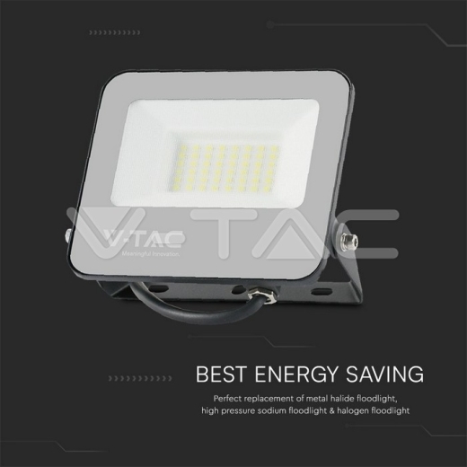 30W LED Floodlight 4000K Black Body Grey Glass 160lm/W 5yrs Warranty - 4