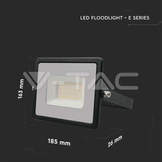 Proyector LED 30W SMD E-Series Cuerpo negro 4000K - 7