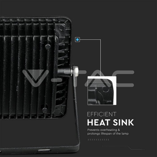 30W LED Floodlight SMD SAMSUNG Chip Slim Black Body White - 8