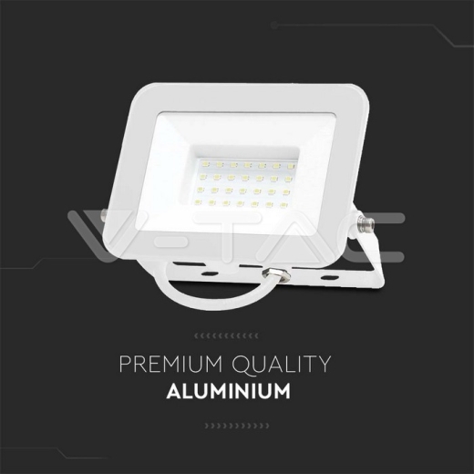 30W LED Floodlight SMD SAMSUNG Chip PRO-S White Body 6500K - 6