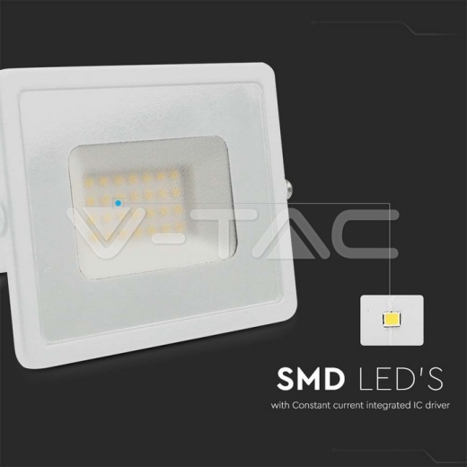 30W LED Floodlight SMD E-Series G2 White Body 6500K - 2