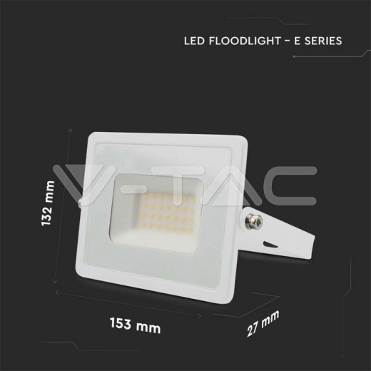30W LED Floodlight SMD E-Series G2 White Body 6500K - 7