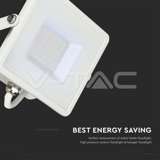 30W LED Floodlight SMD SAMSUNG Chip White Body 3000K - 10