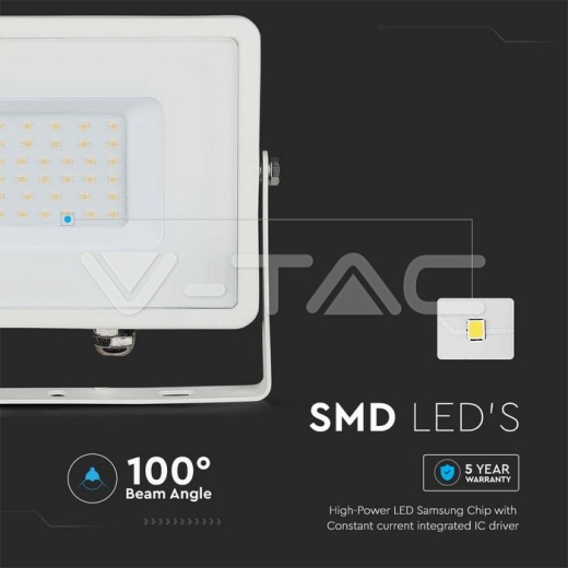 30W LED Floodlight SMD SAMSUNG Chip White Body 3000K - 8