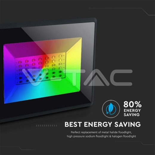 30W LED Floodlight with Remote Control RGB IP65 - 4