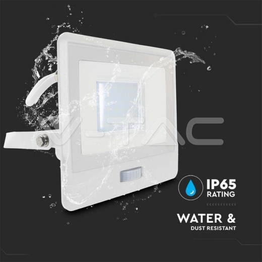 Proyector LED 30W PIR Sensor SAMSUNG Chip Cuerpo Blanco 4000K ,cable de 1m - 6